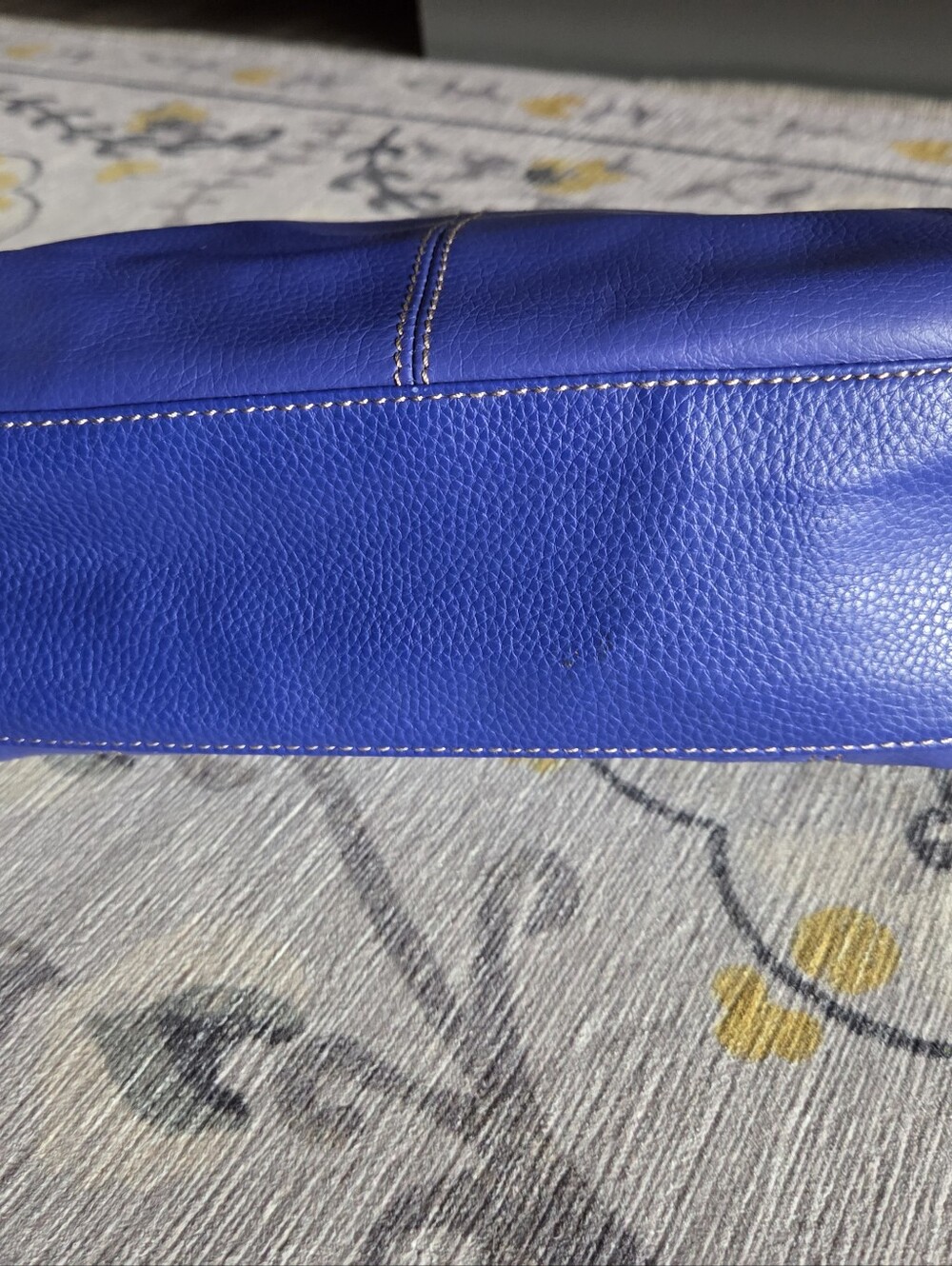 Tignanello Cobalt Blue Leather Satchel with Top Handles - Picture 4 of 12